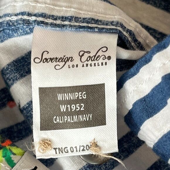 Sovereign Code Short Sleeve Cali Palm in Navy Size Large - Picture 13 of 14